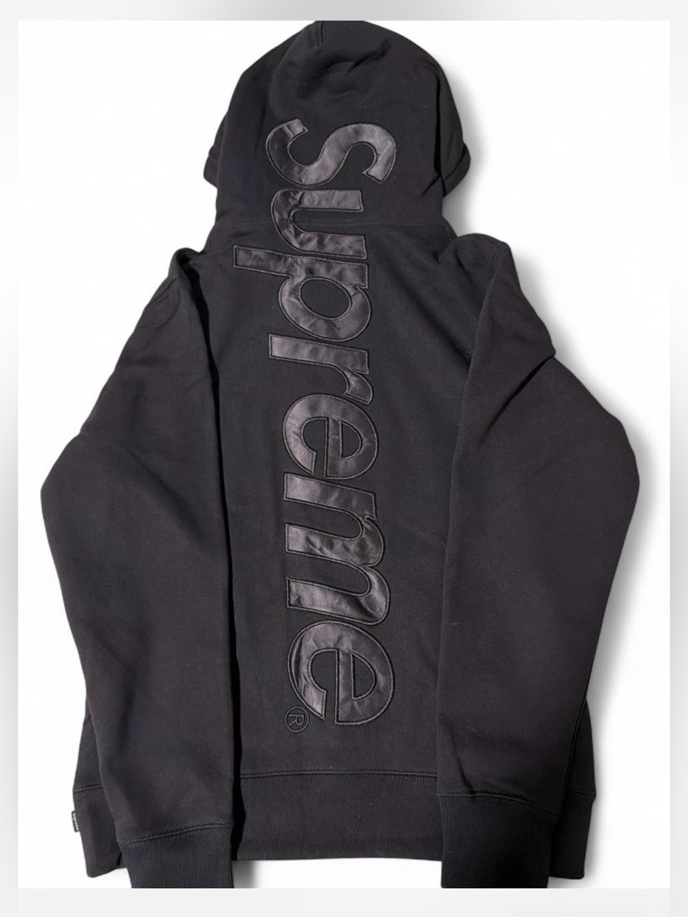 Supreme Black Black-Logo Hoodie
